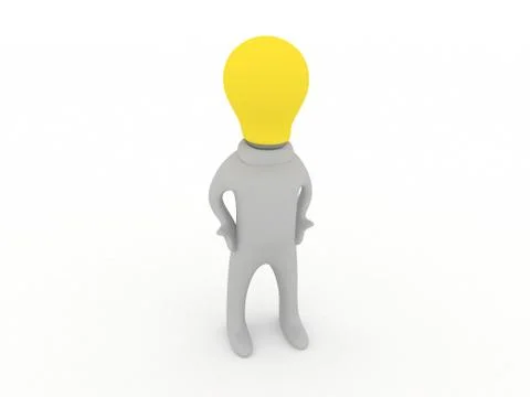 Bulbman standing Stock Illustration