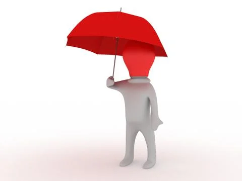 Bulbman with umbrella Stock Illustration