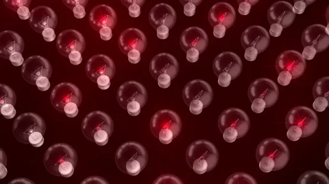 Bulbs Animation 3D Red Stock Footage 47127509
