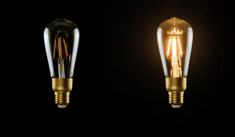 The bulbs on black background. Stock Photos