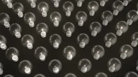 Bulbs Gold Glowing  Stock Footage 47138202