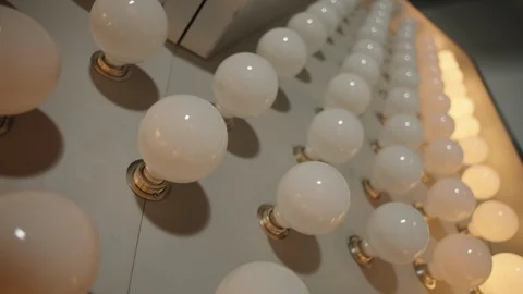 Bulbs light moving like mexican wave Stock Footage 100450627