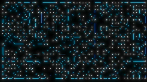 Bulbs of the server in modern data center. Computer blinking with many lamps Stock Footage 112737300