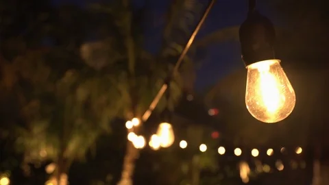 Bulbs on String Stock-Footage 123325122