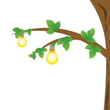 Bulbs on tree Stock Illustration