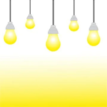 Bulbs on yellow-white background Stock Illustration
