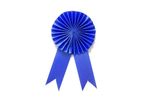 Bule label with ribbons. Stock Photos