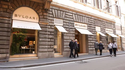 Bulgari store in Rome Stock Footage 23386459