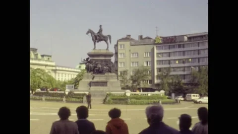 Bulgaria 1981, Sofia street view Video stock 195554389