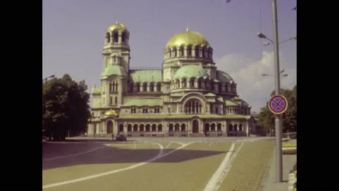 Bulgaria 1981, Sofia street view 스톡 동영상 195554574
