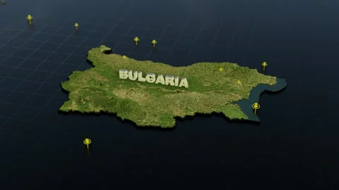 Bulgaria 3D Map With Animation Video stock 302654884