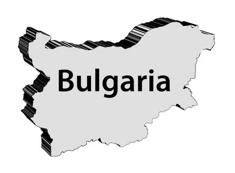 Bulgaria 3D Map Stock Illustration