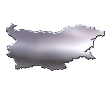 Bulgaria 3D Silver Map Stock Illustration