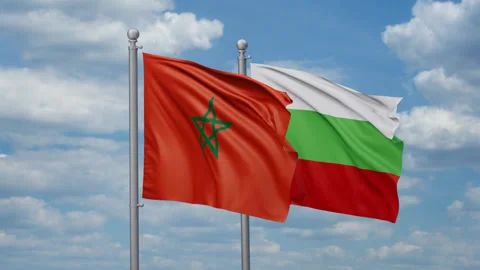 Bulgaria and Morocco flags Stock Footage 269322771