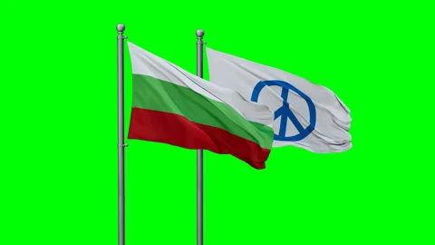 Bulgaria and Peace two flags Video stock 291849044