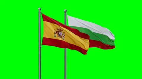 Bulgaria and Spain flags Stock Footage 289659155