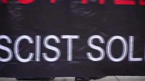 Bulgaria: Anti-fascist procession "Sofia is not a Nazi city" Video stock 329032357