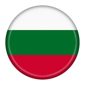 Bulgaria button flag 3d illustration with clipping path Stock Illustration