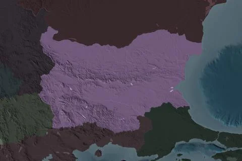 Bulgaria. Colored elevation map Stock Illustration