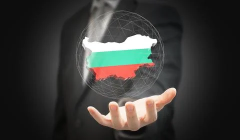 Bulgaria - country shape and flag - 3D illustration Stock Illustration
