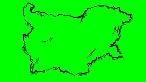 Bulgaria Drawing Outline Map Green Scree Stock Video Pond5   Bulgaria Drawing Outline Map Green Footage 128898403 Iconl 