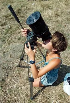 Bulgaria-eclipse - Girl Checks Camera Stock Photos