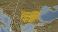 Bulgaria extruded. Bumps. Graticule. 4k or 4k+ Resolution