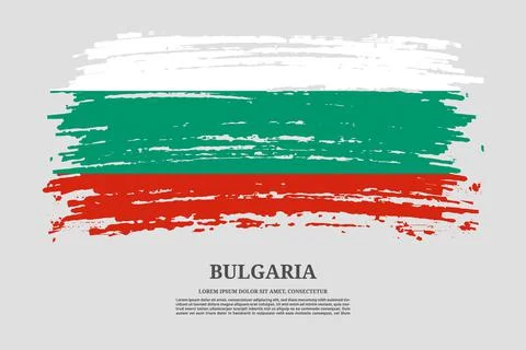 Bulgaria flag with brush stroke effect and information text poster, vector Illustrazione stock