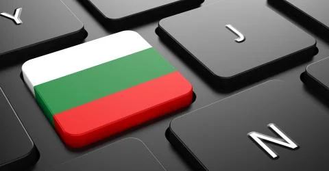 Bulgaria - Flag on Button of Black Keyboard. Stock Illustration