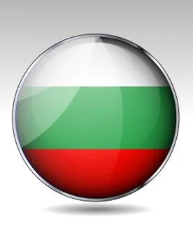 Bulgaria flag button Stock Illustration