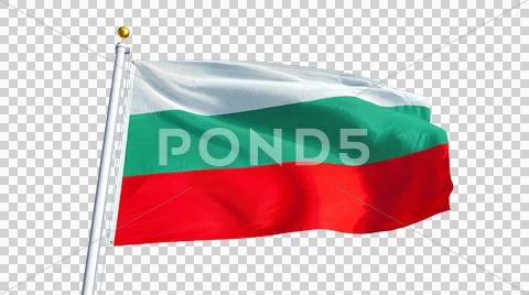 Bulgaria flag, close up, isolated with alpha channel Stock Photos
