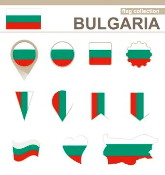 Bulgaria Flag Collection Stock Illustration