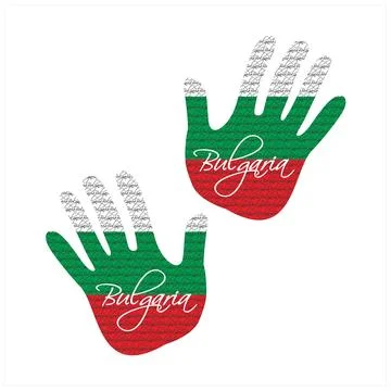 Bulgaria flag hand vector Stock Illustration