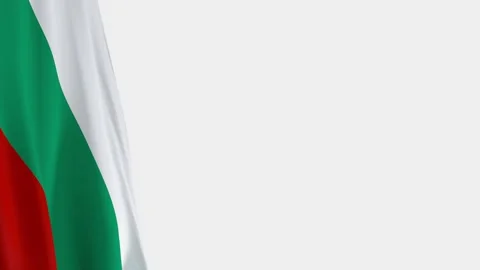 Bulgaria Flag on Left Side, Waving National Symbol with Copy Space 스톡 동영상 332680670