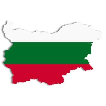 Bulgaria flag map on white background 3d illustration with clipping path Stock Illustration