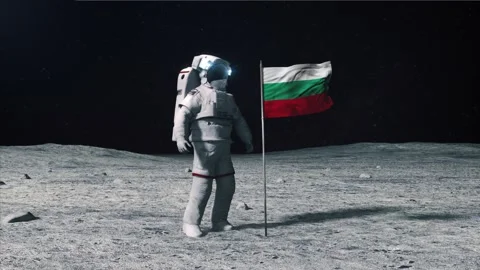 Bulgaria flag on Moon Video stock 168335030
