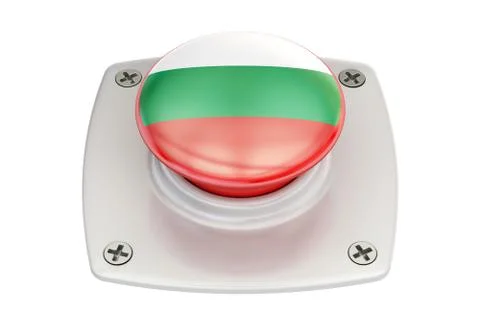 Bulgaria flag push button, 3D rendering Stock Illustration