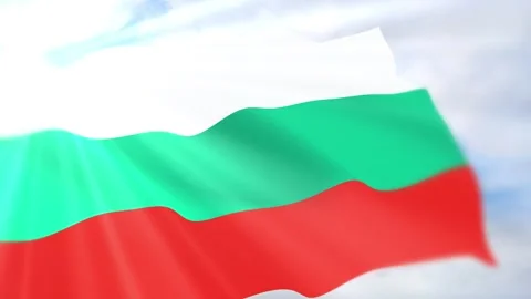 Bulgaria Flag Seamless Loop 4k 60fps on Sky Background Stock Footage 340623696
