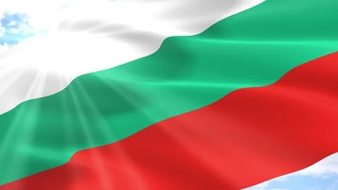 Bulgaria Flag Seamless Loop 4k 60fps on Sky Background Stock Footage 341556989