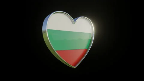 Bulgaria Flag in the Shape of 3D Heart. Stock Footage 133652145