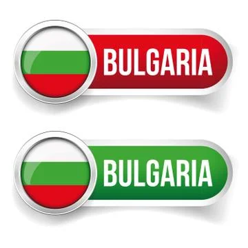 Bulgaria flag silver button vector Stock Illustration
