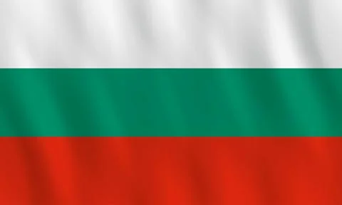 Bulgaria flag with waving effect, official proportion. Stock Illustration