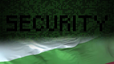 Bulgaria flag - Waving flag on matrix binary code background Stock Footage 321422152
