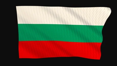 Bulgaria flag waving in the wind on a black background Vídeos de archivo 343208378