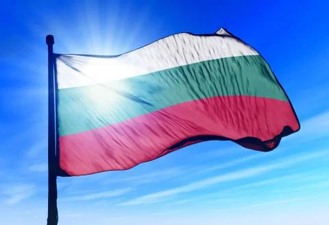 Bulgaria flag waving on the wind Stock Illustration