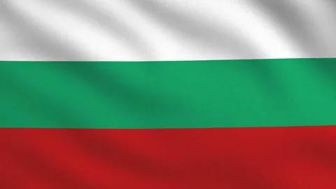 Bulgaria flag waving in the wind with realistic fabric texture Stock Footage 335954370