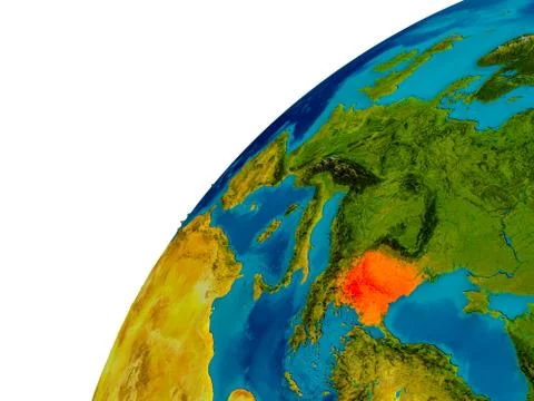 Bulgaria on globe Stock Illustration