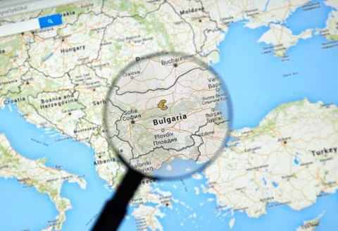 Bulgaria on Google Maps Fotos Stock