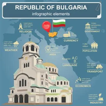 Bulgaria  infographics, statistical data, sights Stock Illustration