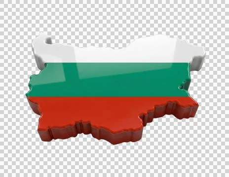 Bulgaria map 3d isometric object with national flag colors white green red .. Stock Illustration
